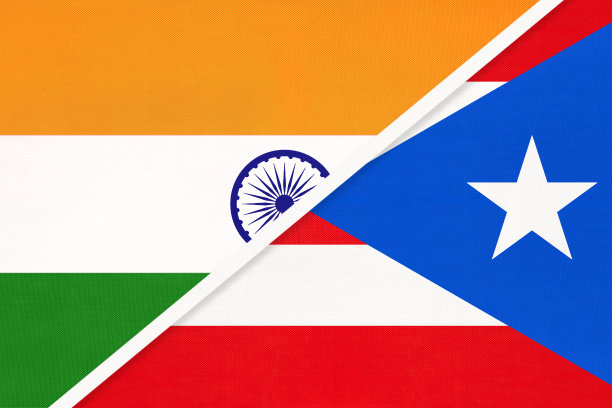 印度和波多黎各，象征着纺织品国旗。图片下载