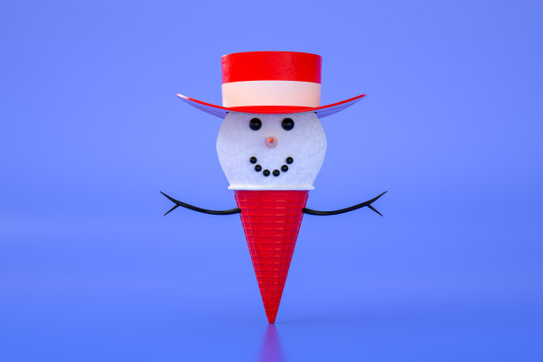 雪堆冰淇淋，最小的冬天，圣诞节，新年概念图片下载