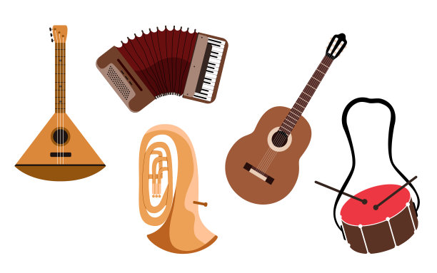乐器集孤立的乐器图片下载