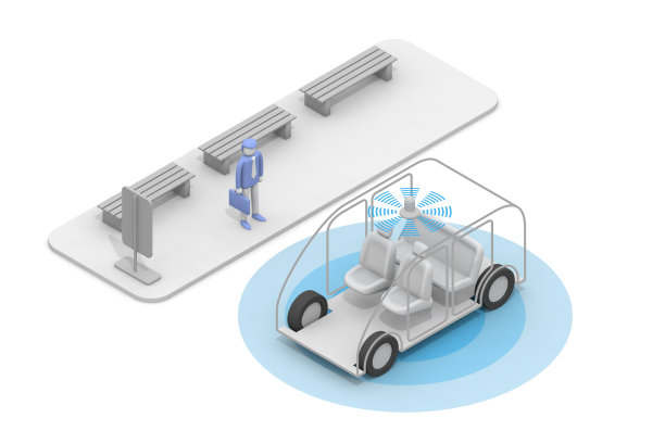乘坐自动驾驶出租车。一辆没有司机的车。全自动运行的出租车。一名乘客。图片下载