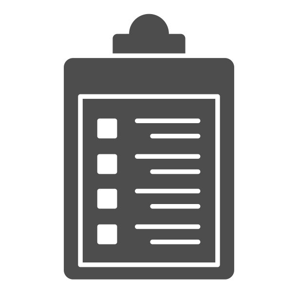带有检查表固体图标的剪贴板图片下载