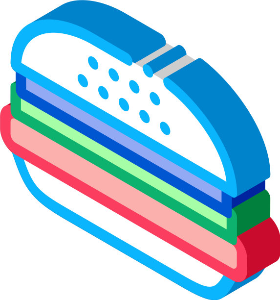 汉堡食物等距图标图片下载