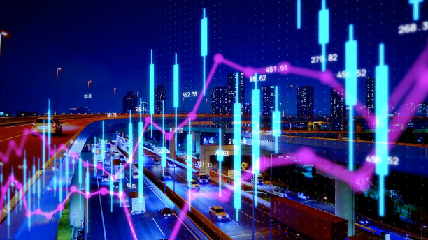 金融技术的概念。股票图表。Fintech。图片下载