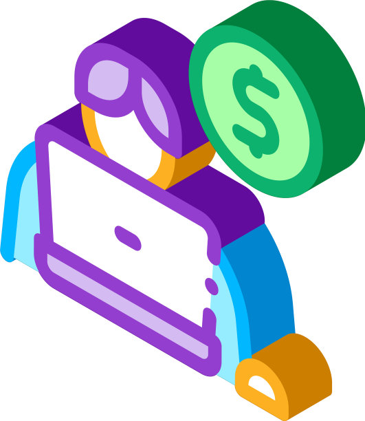 人笔记本硬币等距图标图片下载