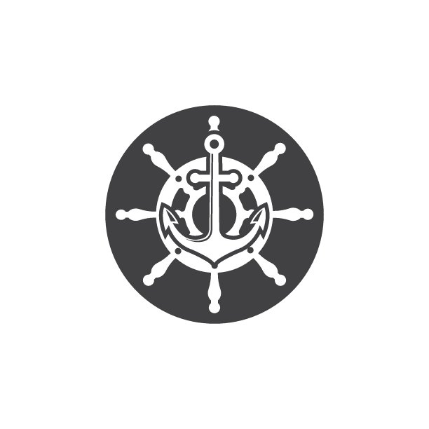 船舵船锚矢量图标海事插画模板图片下载