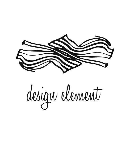 用墨水手绘的曲线制成的抽象符号。设计元素，标志的木工行业，或一个木制工艺车间。图片下载