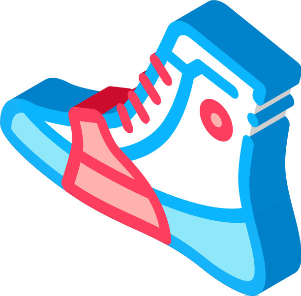 拳击鞋运动鞋等距图标图片下载