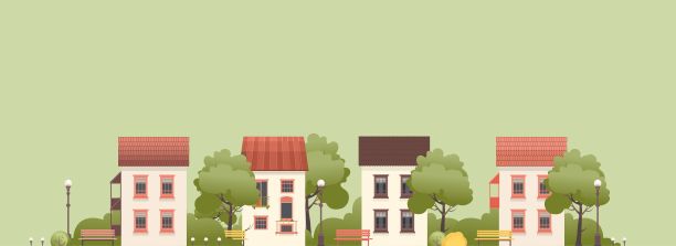 一个两层小房子的插图图片下载