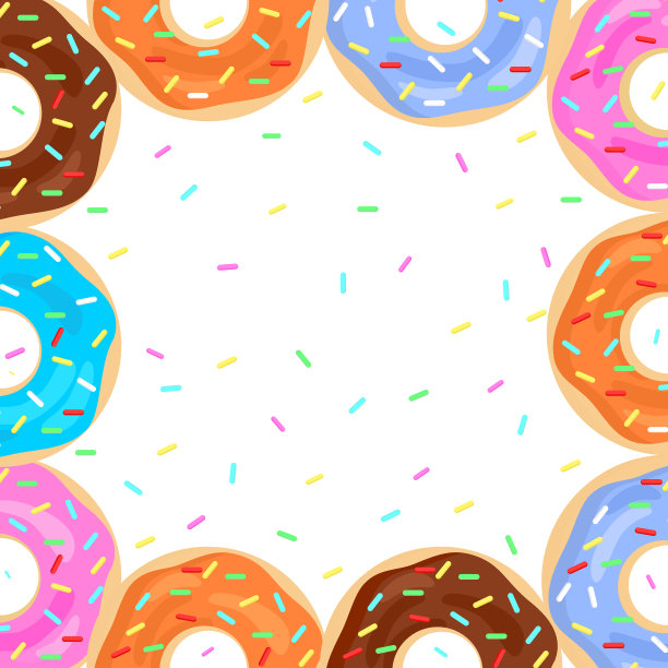 甜甜甜圈孤立在白色背景。图片下载