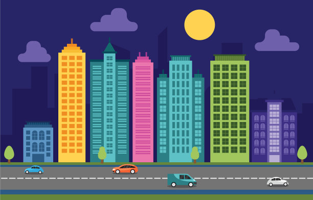 城市城市景观天际线，地标建筑，交通图片下载