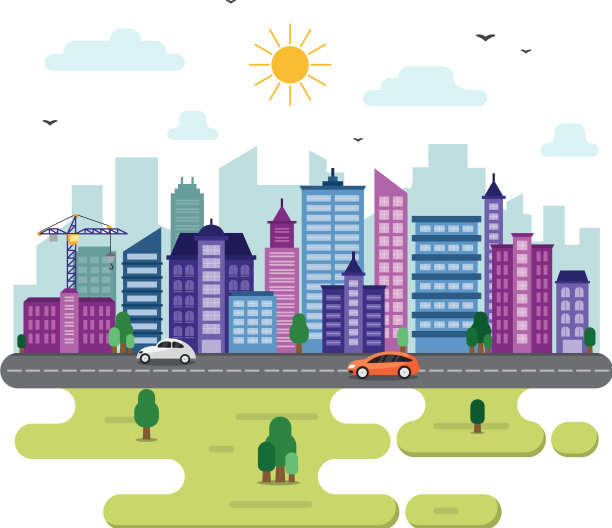 城市城市景观天际线，地标建筑，交通图片下载