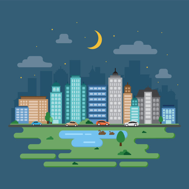 城市城市景观天际线，地标建筑，交通图片下载