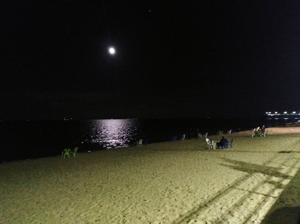 夜晚的沙滩景色图片下载