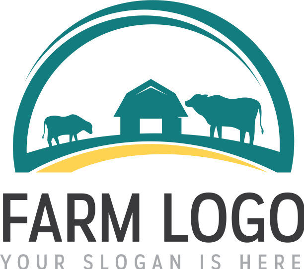 奶牛养殖场牛肉家畜标志模板图片下载