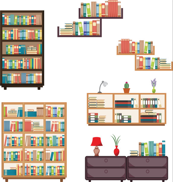 文学书籍堆放在书架书架架上图片下载