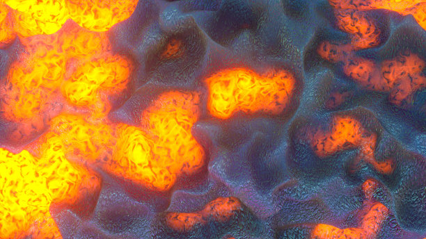 炽热的熔岩3D渲染插图图片下载