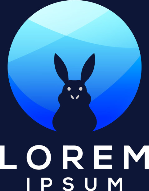 兔子抽象蓝色标志图片下载