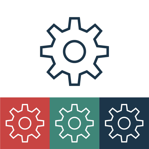 带齿轮的线性矢量图标图片下载