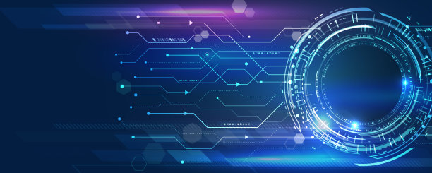 抽象的技术背景。未来的数字创新背景。广泛的高科技交流理念。素材图片