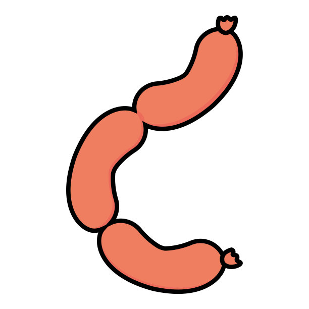 孤立的香肠图标图片下载