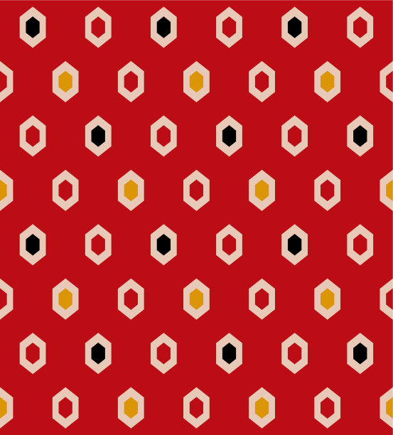 日本彩色六边形矢量无缝图案图片下载