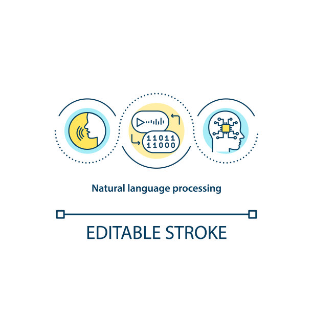自然语言处理概念图标图片下载