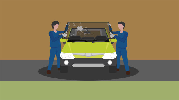 概念镜子前面的汽车损坏。图片下载