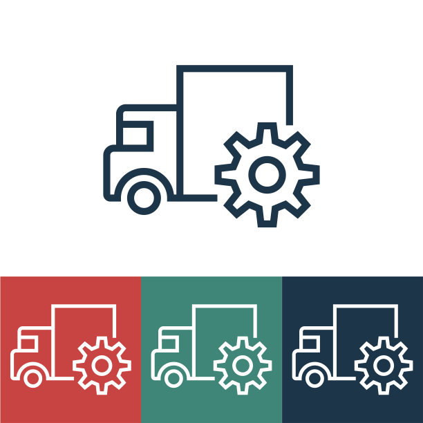 线性矢量图标与汽车定制图片下载