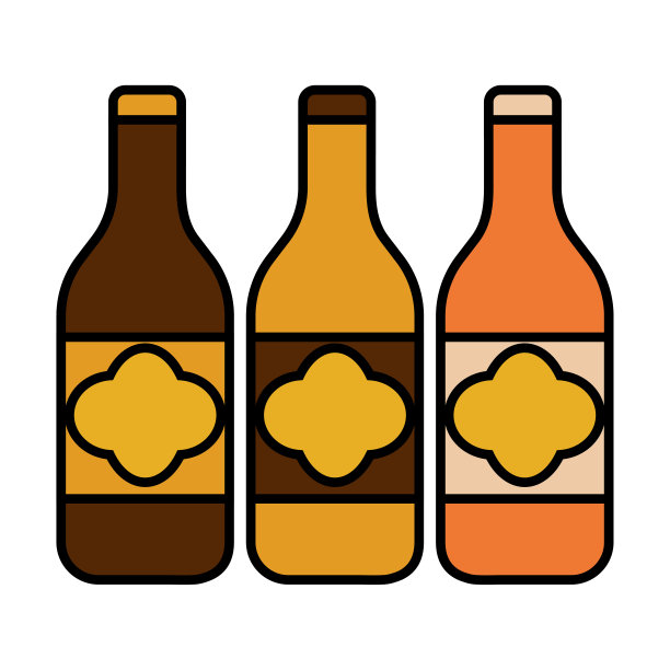 孤立的啤酒瓶图标图片下载