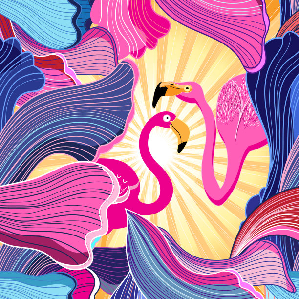 粉色火烈鸟和抽象图片下载