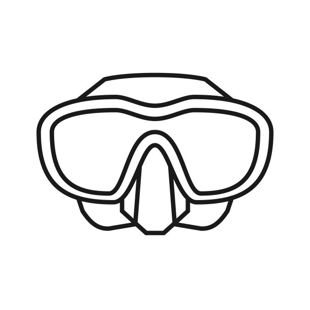 水肺潜水面罩护目镜。浮潜面具图标。潜水和自由潜水的设备。图片下载