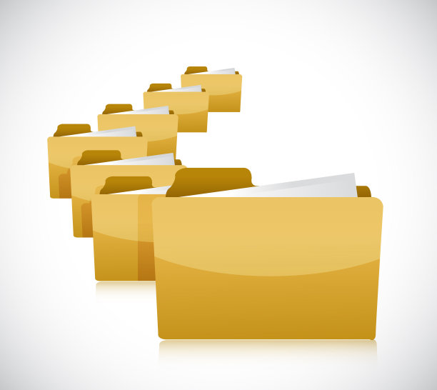 一组文件夹在la行。插图设计图片下载