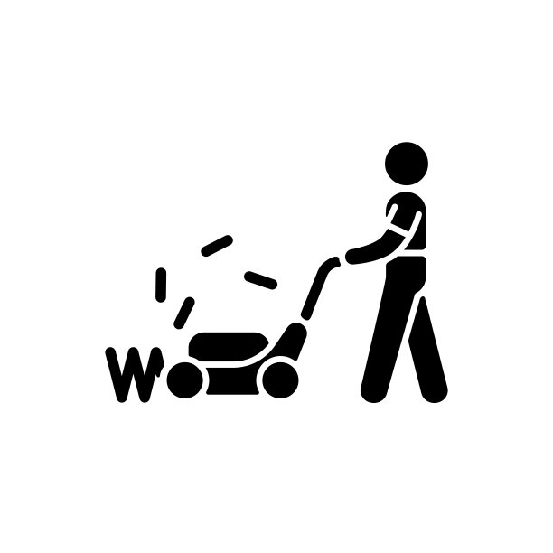 割草机黑色字形图标图片下载