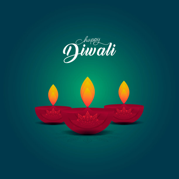 快乐的排灯节祝愿背景与装饰迪娅。图片下载