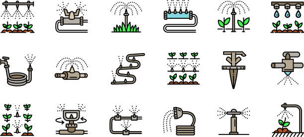 灌溉系统图标设置轮廓样式图片下载