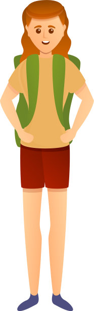 旅行者女孩图标卡通风格图片下载