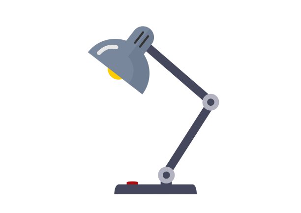 用于办公工作的台灯矢量图像孤立图片下载