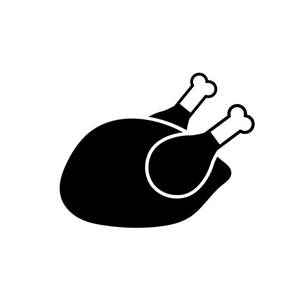 鸡图标，标志孤立在白色背景图片下载