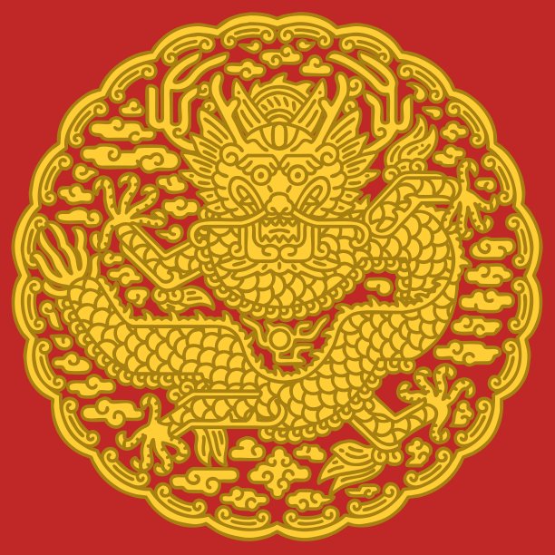 韩国传统的龙袍图案。韩国传统的孔龙po图案、花纹。图片下载