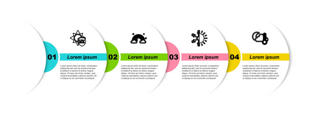 设置线紫外线防护，彩虹与云，太阳和雪花和温度计云，月亮。业务信息图模板。向量图片下载