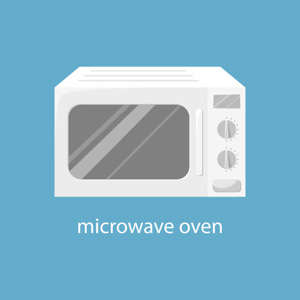 微波炉。厨房用具的孤立矢量图解。图片下载