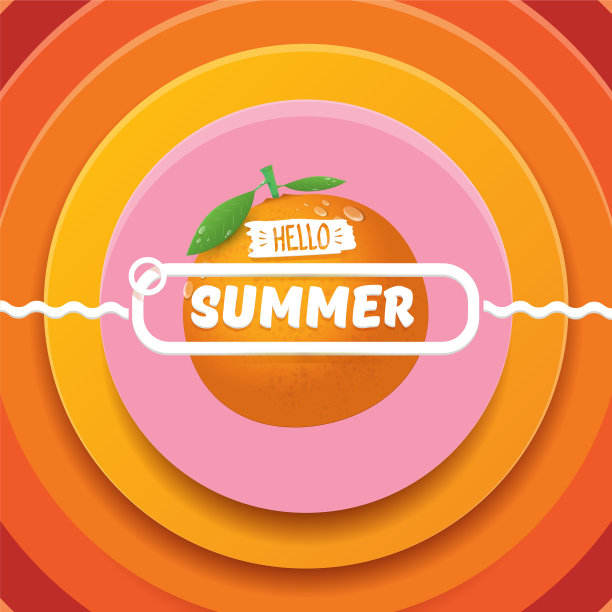 你好夏季标签或传单设计模板图片下载