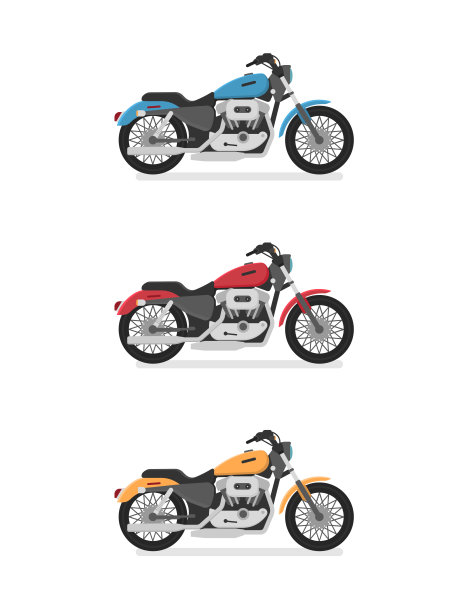 巡洋舰摩托车图标矢量标志模板。图片下载