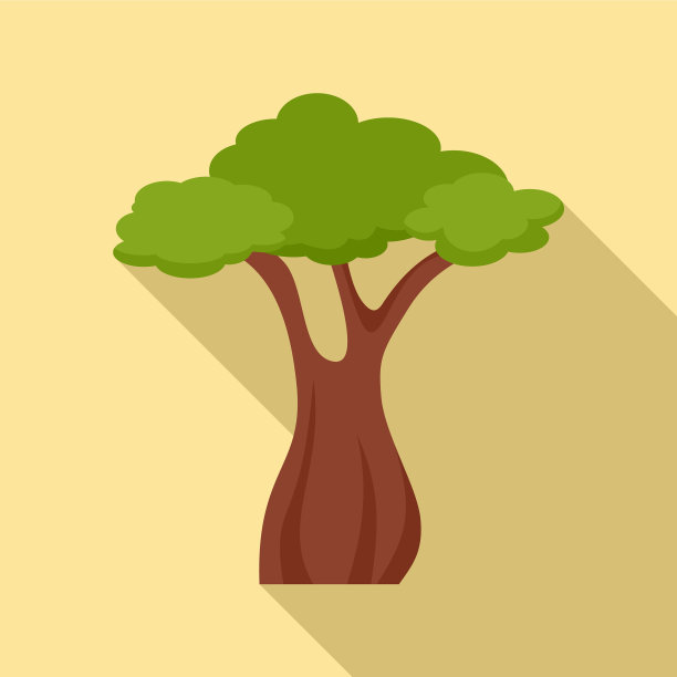 尼日利亚树图标扁平化风格图片下载