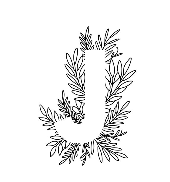 字母J在细线中离开图片下载