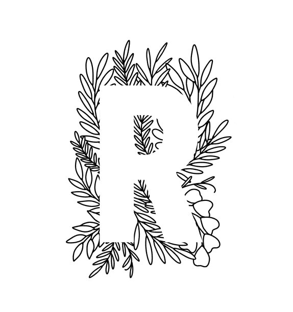 字母R在细线中离开图片下载