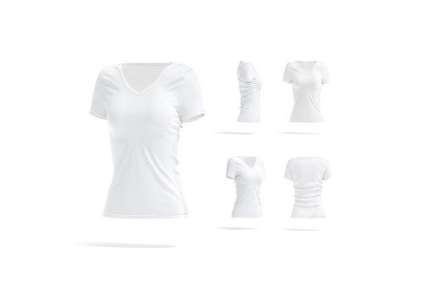 空白白人女性修身t恤造型，看法不同图片下载