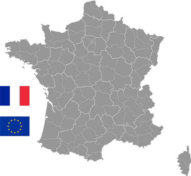 灰色政治地图法国图片下载