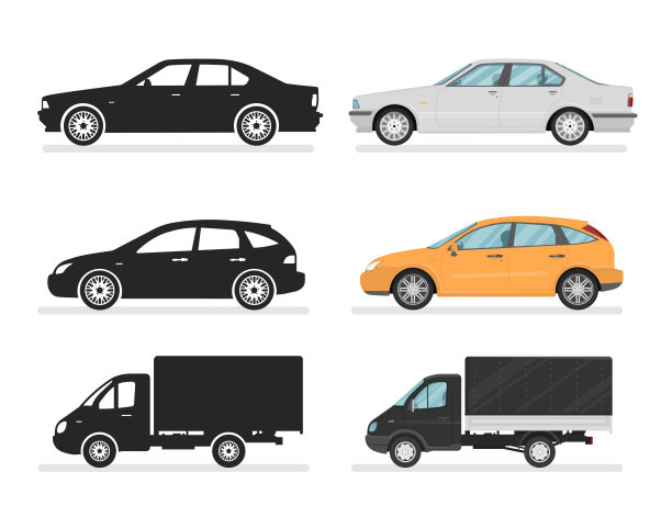 一大堆不同型号的汽车。图片下载