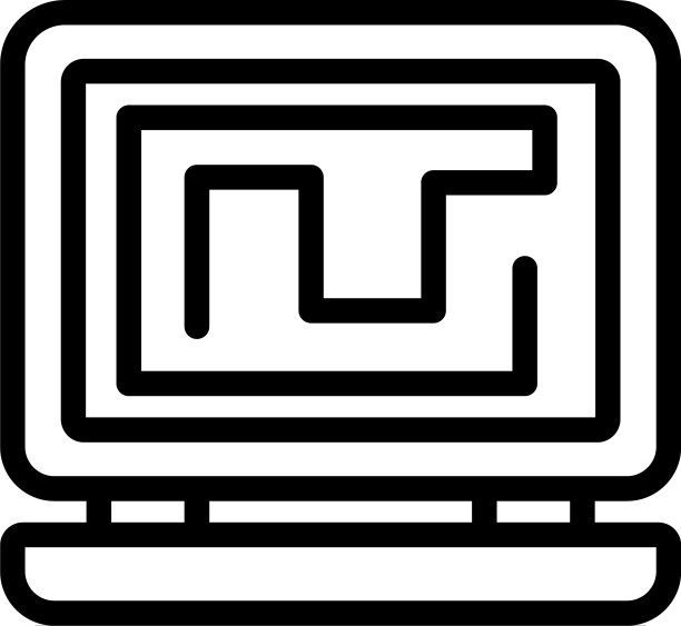 办公室工程师笔记本电脑图标轮廓风格图片下载